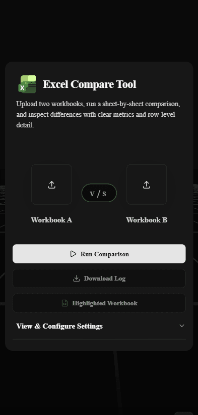 Compare Workbook Tool
